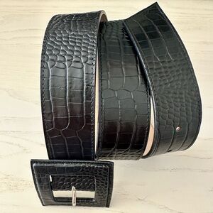 B-Low the Belt Black Crocodile Texture Belt